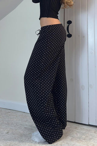 Polka Dot Wide-Leg Casual Pants
