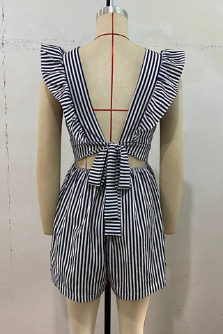 Striped Ruffled Romper