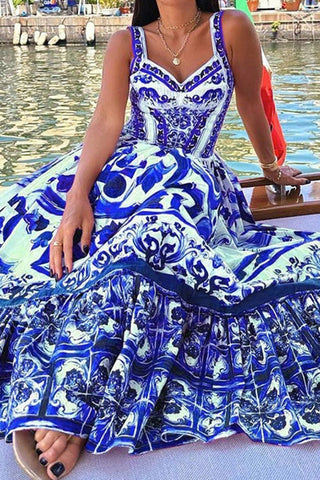 V-Neck Bohemian Maxi Dress