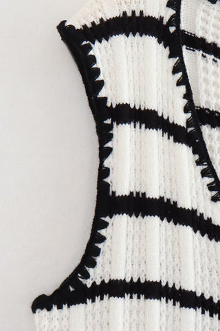 Striped Lace-Up Tank and Pants Set