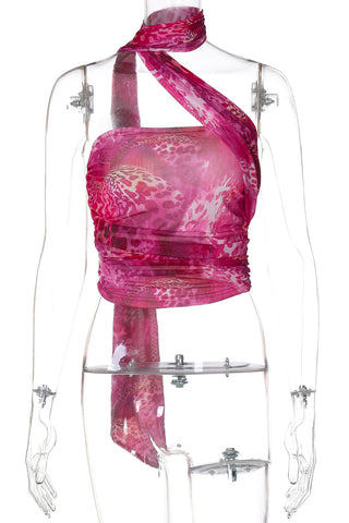 Asymmetric Tie Halter Cami Top