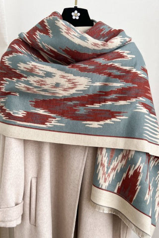 Print Toggle Front Cape Cardigan