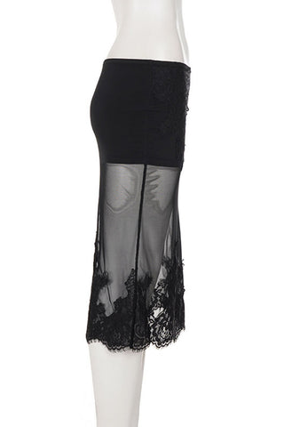 Elegant Lace Midi Skirt