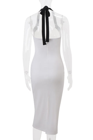 Sleeveless Striped Casual Midi Dress