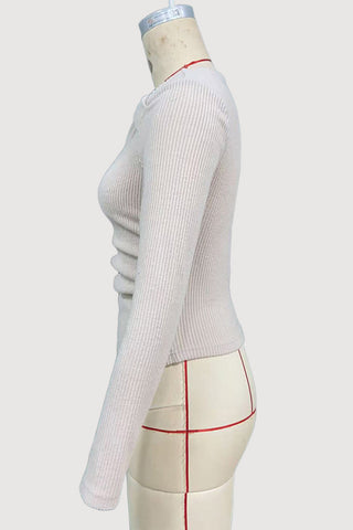 Asymmetrical Long Sleeve Blouse