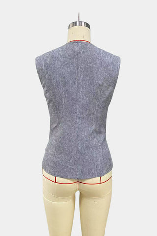 Draped V-Neck Tank Top