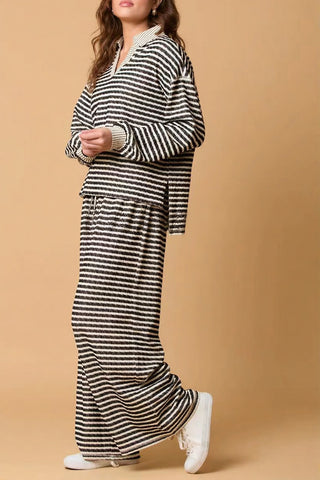 Striped Wide-Leg Pants Set