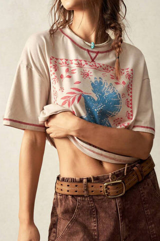 Graphic Bird Print T-Shirt
