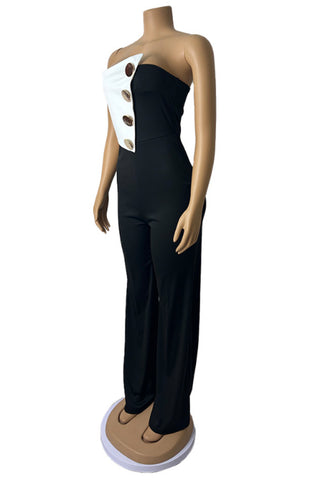 Asymmetric Button Jumpsuit