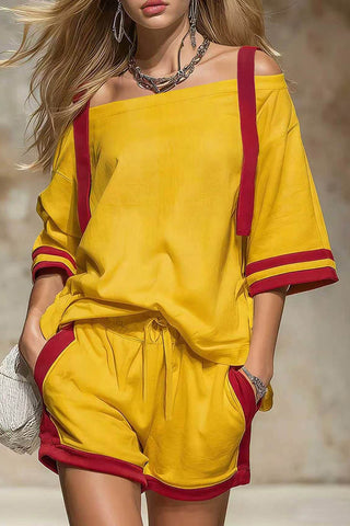 Off-Shoulder Two-Piece Short Set