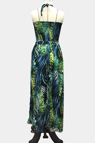 Tropical Halter Maxi Dress
