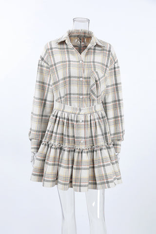 Plaid Skirt Set with Flowy Silhouette