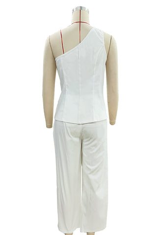 Asymmetric Button-Front Pants Set