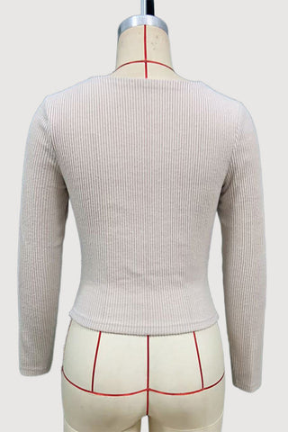 Asymmetrical Long Sleeve Blouse