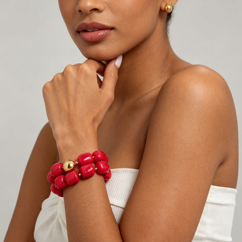 Chunky Beaded Stretch Bracelet
