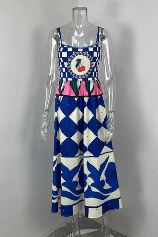 Cherry Graphic Spaghetti Strap Dress
