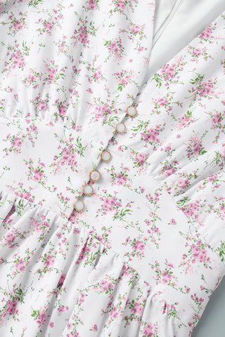 Floral Long-Sleeve Casual Dress