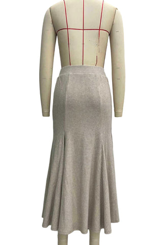 Button-Front Maxi Skirt