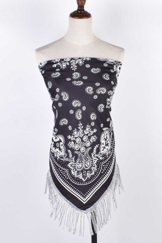 Fringed Bandana Print Cape
