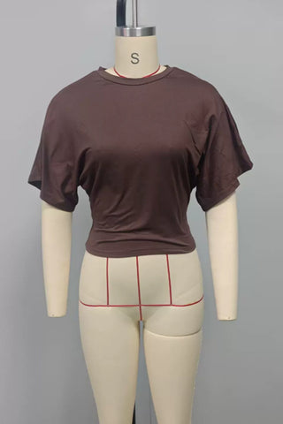 Ruched Waist Short Sleeve Top