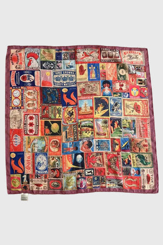 Vintage Collage Print Square Scarf