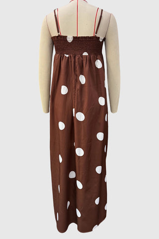 Polka Dot Sleeveless Maxi Dress
