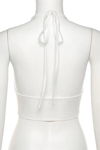 Plunge Halter Tank Top