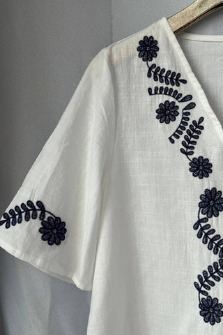 Floral Button-Front Blouse