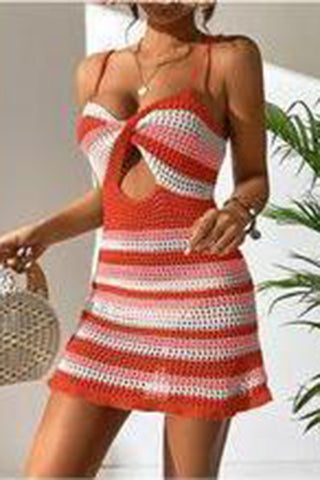 Crochet Cut-Out Casual Dress