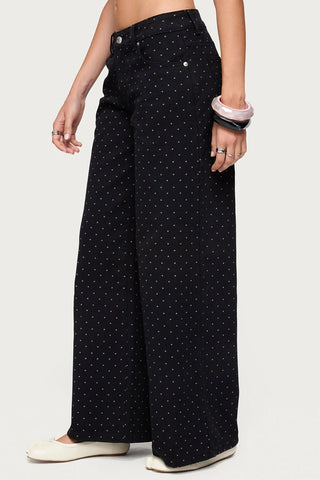 Polka Dot Baggy Jeans