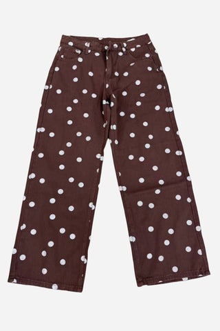 Polka Dot Wide-Leg Jeans