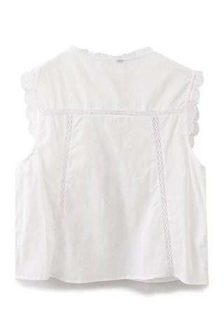 Tie-Front Sleeveless Blouse