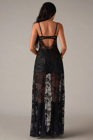 Lace Sweetheart Cutout Maxi Tank