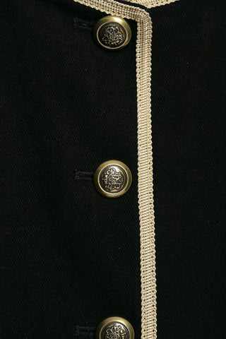 Contrast Trim Mock Neck Cropped Jacket