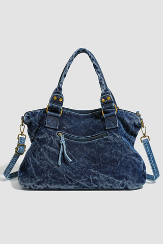 Braided Detail Zip-Front Tote Bag