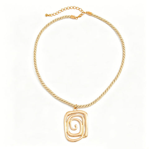 Abstract Spiral Pendant Necklace