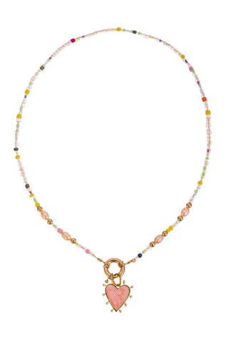 Heart Pendant Beaded Necklace