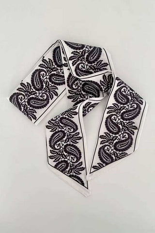 Assorted Print Satin Finish Skinny Scarf