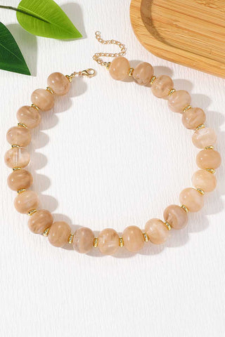 Polished Beaded Statement Necklace