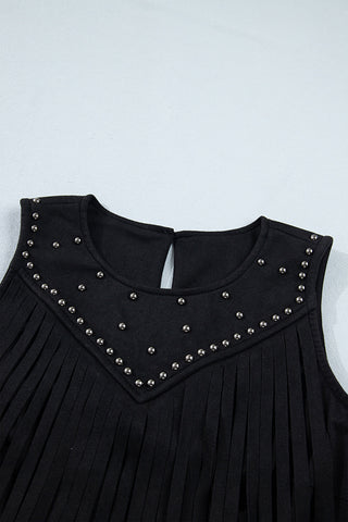 Studded Fringe Sleeveless Tank Top