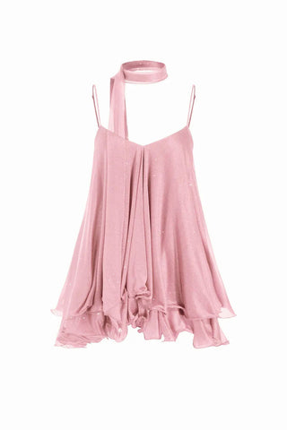 Ruffle Hem Spaghetti Strap Mini Dress
