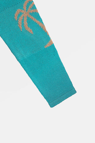 Palm Tree Graphic Boat Neck Sweater