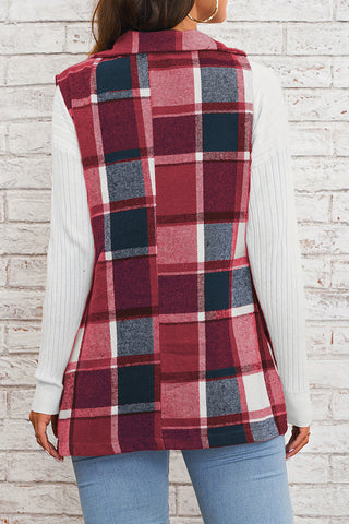 Buttoned Plaid Vest for Versatile Styling