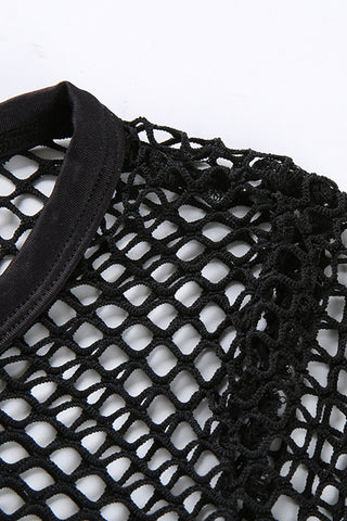 Mesh Long-Sleeve Crop Top