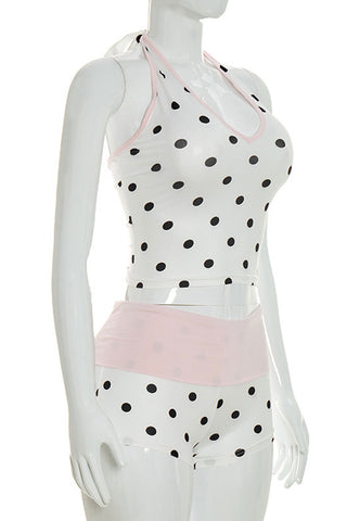 Halter Polka Dot Short Set