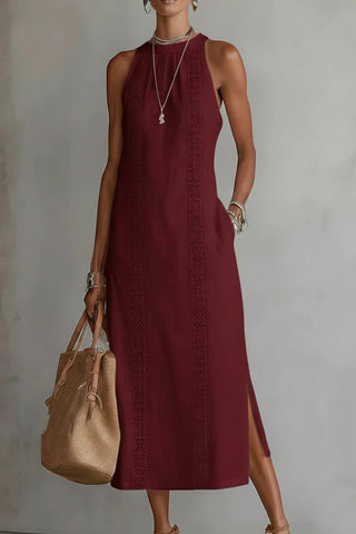Sleeveless Midi Dress with Side Slits
