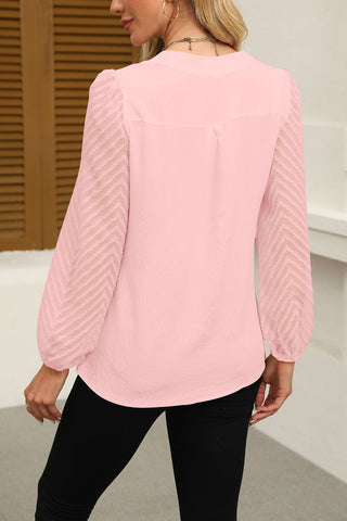 V-Neck Long Sleeve Blouse