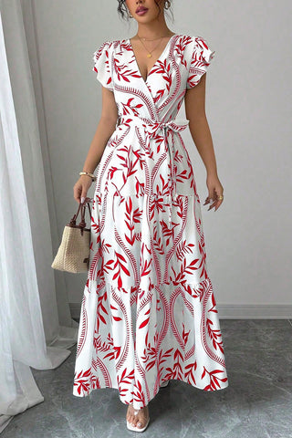 Casual Maxi Dress with Puffed Sleeves