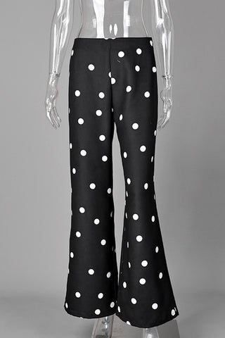 Polka Dot Wide-Leg Casual Pants