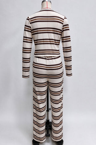Striped Button Front Two Piece Set